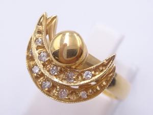 14KT(X線Au58%) ダイヤ リング(ベアリング含む) 4.4g